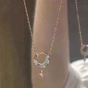 Small star moon clavicle chain chain